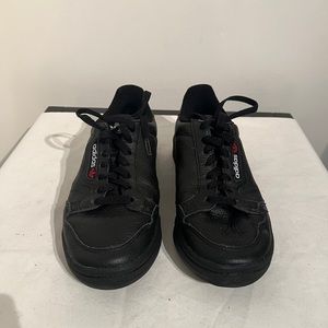 Adidas, Continental 80, Black w/ red accent Size Men’s 6, Ladies 7.5